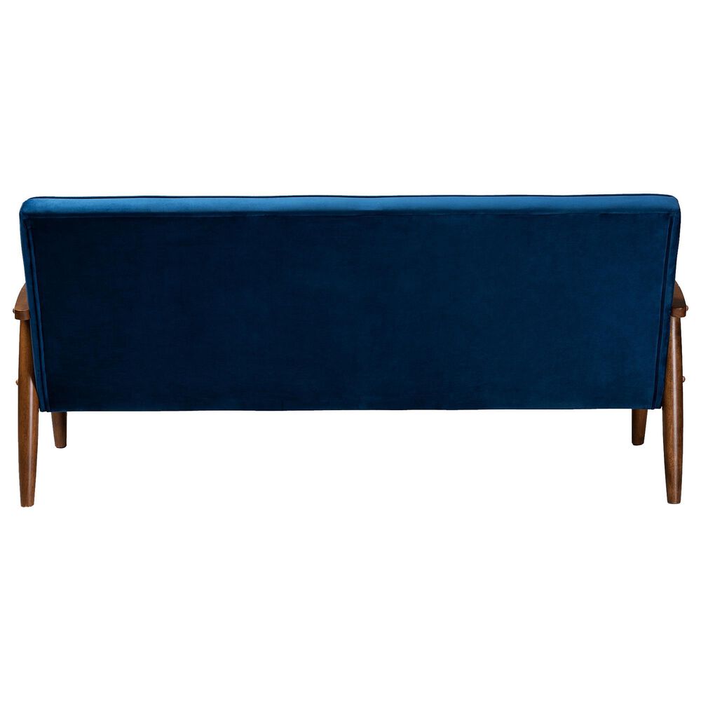 Baxton Studio Sorrento Stationary Sofa in Navy Blue Velvet, , large