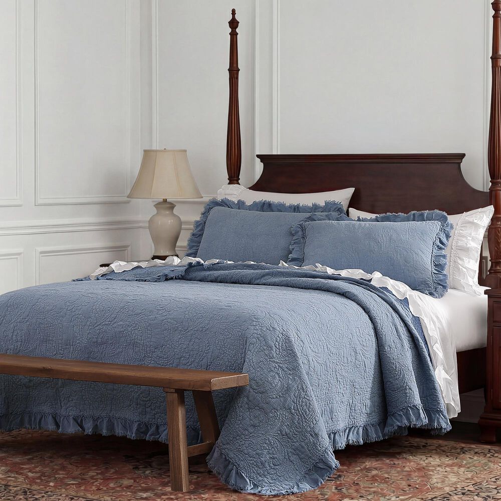 HiEnd Accents Sadie 3-Piece King Quilt Set in Bluebonnet, , large