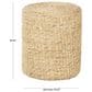 Maple and Jade Handmade Woven Drum Accent End Table in Brown, , large