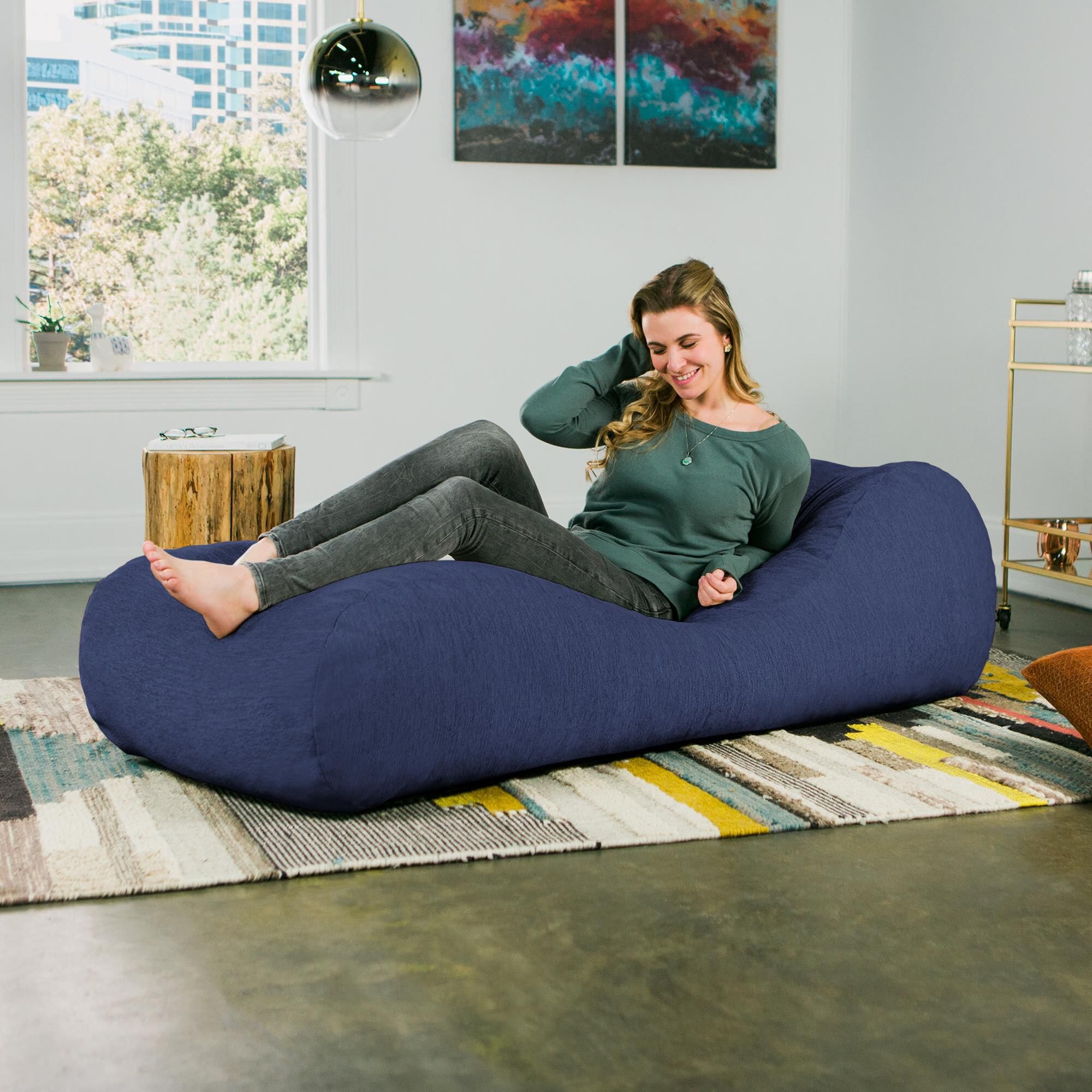Bean bag chaise lounge top
