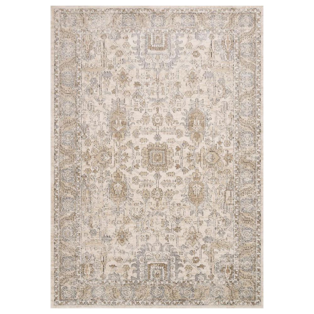 Loloi Teagan TEA-03 5"3" x 7"6" Ivory and Sand Area Rug, , large