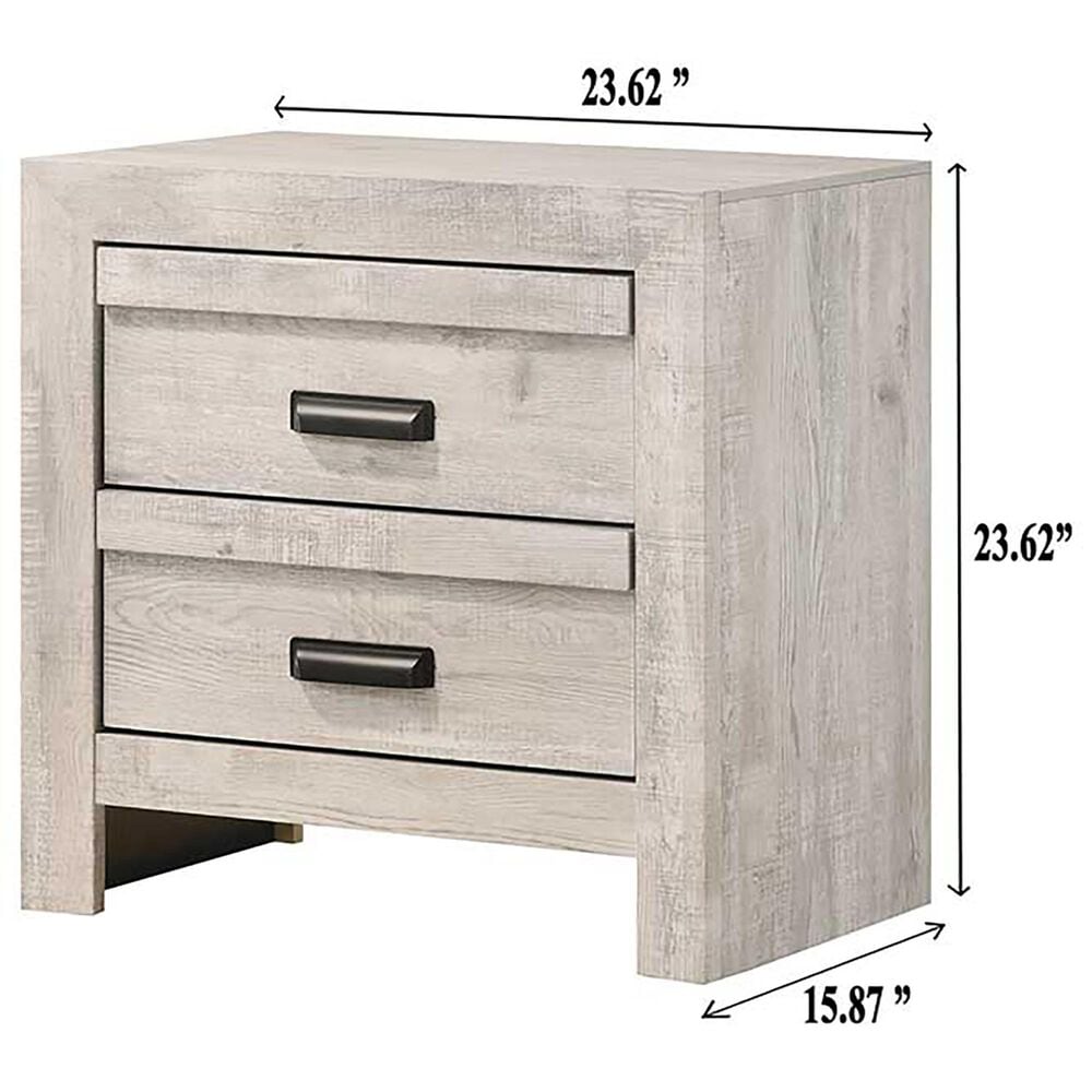 Crown Mark Valor 2-Drawer Nightstand in Light Gray, , large