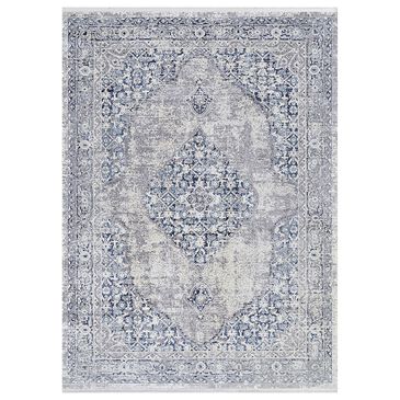 Couristan Marblehead Center Medallion 3"11" x 5"11" Blue and Grey Area Rug, , large