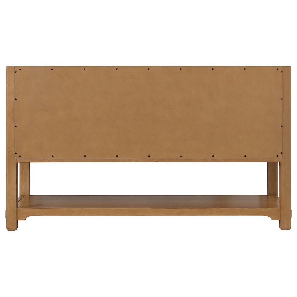 James Martin Vanities Malibu 60" Single Bathroom Vanity in Amber Birch with 3 cm White Zeus Quartz Top and Rectangular Sink, , large