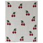Creative Coop Little One Cotton Knit Baby Blanket with Cherries in Cream, Red and Green, , large