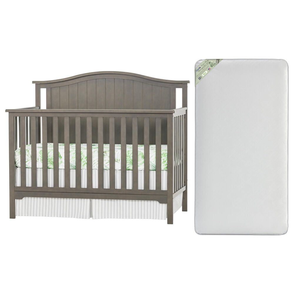 Foundations Worldwide Hampton Arch Top 2 Piece Nursery Set in Dapper Gray, , large