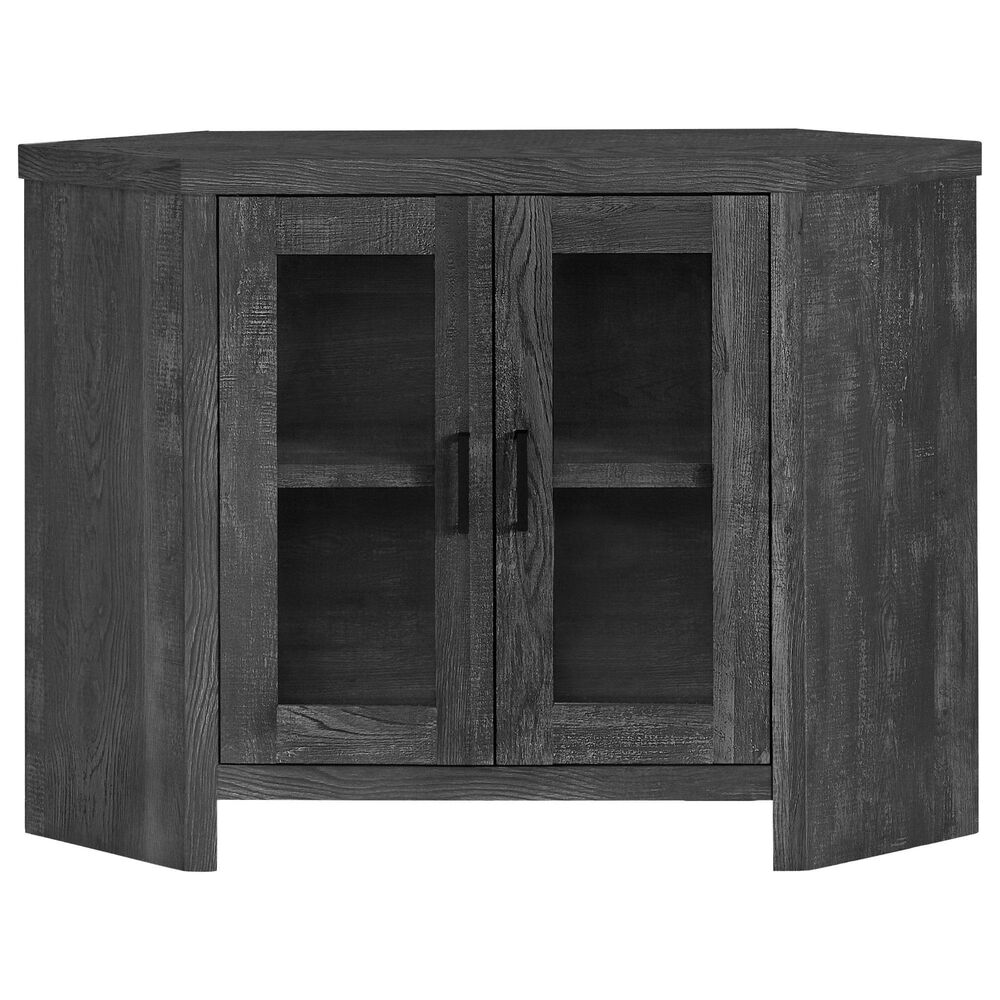 Monarch Specialties 42" Corner TV Stand in Black, , large