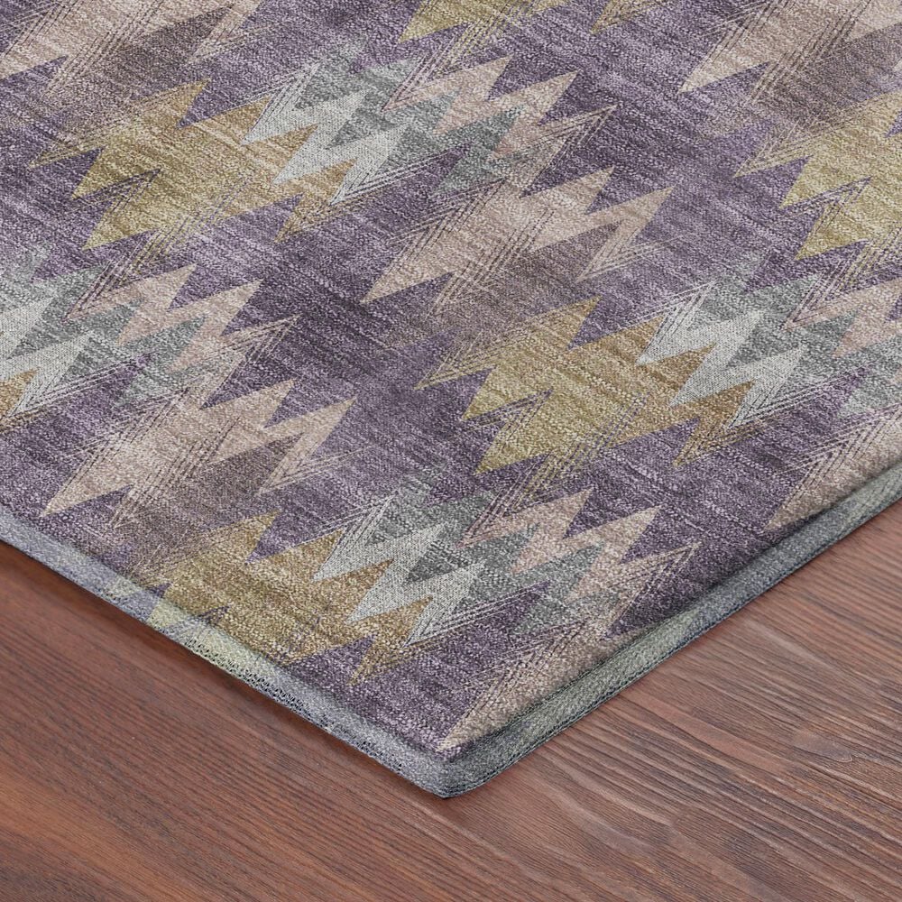 Dalyn Rug Company Soft Essentials Chevron Plum 2'3" x 7'6" Runner, , large
