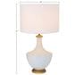 Creative Coop Arden Ceramic Table Lamp in Gold and Cream, , large