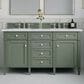 James Martin Vanities Brittany 60" Double Bathroom Vanity in Smokey Celadon with 3 cm Arctic Fall Solid Surface Top and Rectangular Sinks, , large
