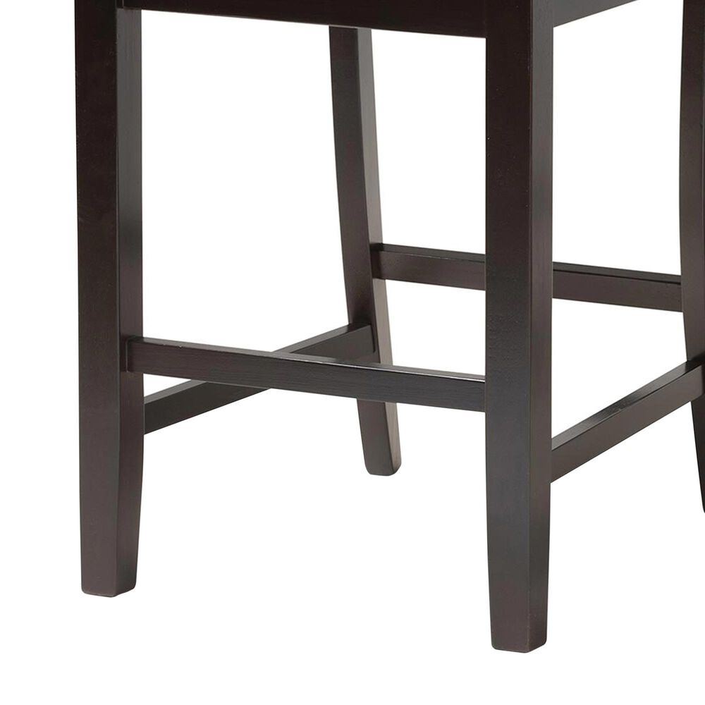 Baxton Studio Caron Counter Height Pub Chair with Gray Cushion in Espresso Brown (Set of 2), , large