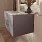 Lexora Home Geneva 30" Single Bathroom Vanity in Dark Grey with 2 cm White Carrara Marble Top and Rectangular Sink, , large