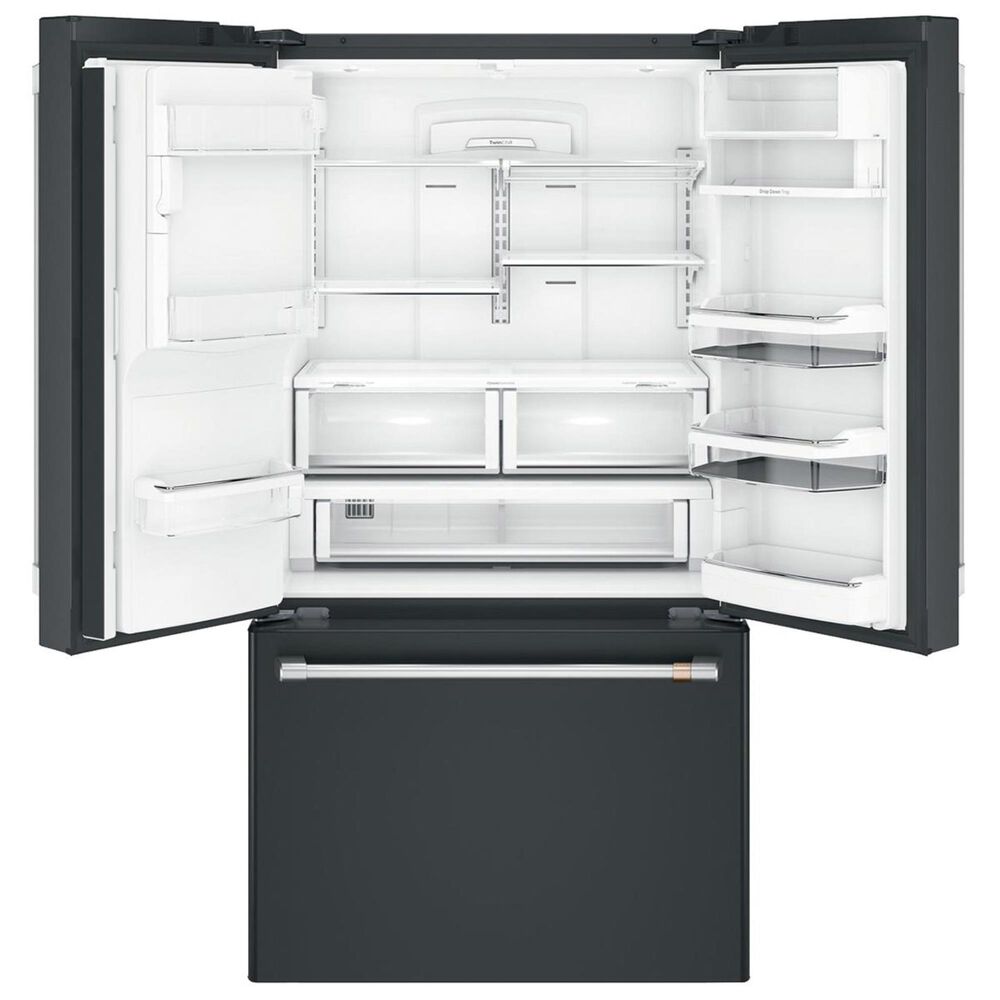 Cafe 22.2 Cu. Ft. Counter Depth French Door Refrigerator in Matte Black with Brushed Stainless Handle, , large
