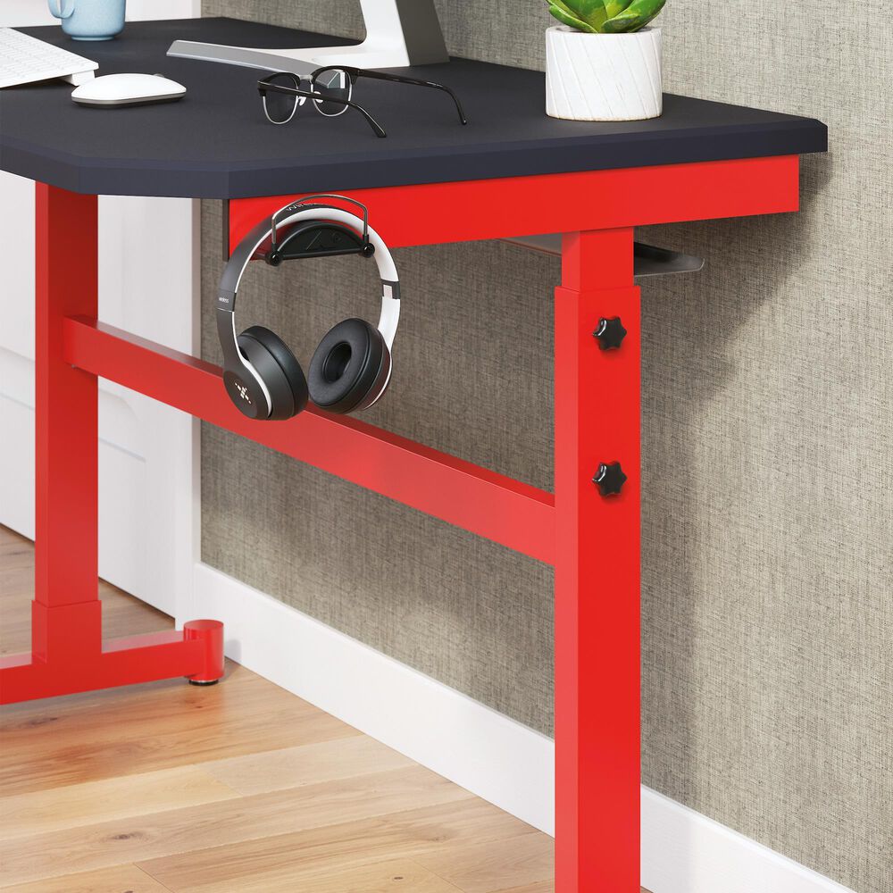 Ashley Lynxtyn Adjustable Height Desk in Red and Black, , large