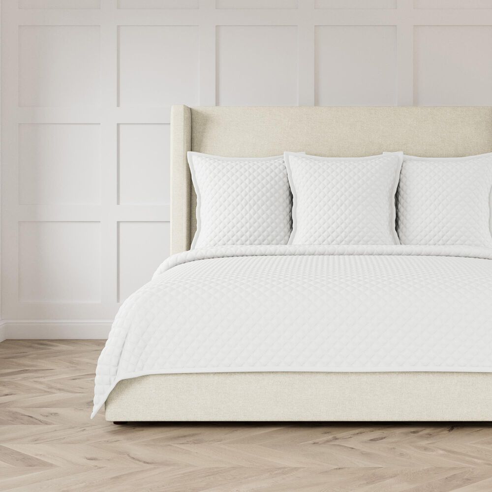 Ann Gish Double Diamond 3-Piece Queen Coverlet Set in White, , large