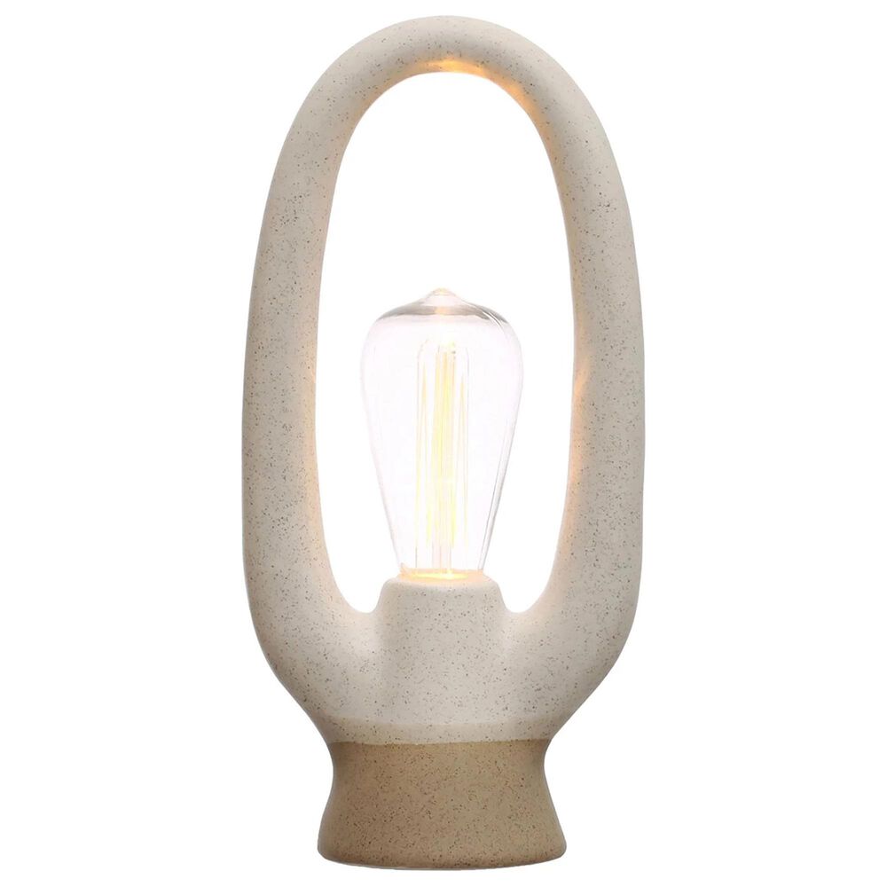 Teak Interiors Stoneware LED Table Lamp in Bisque, , large