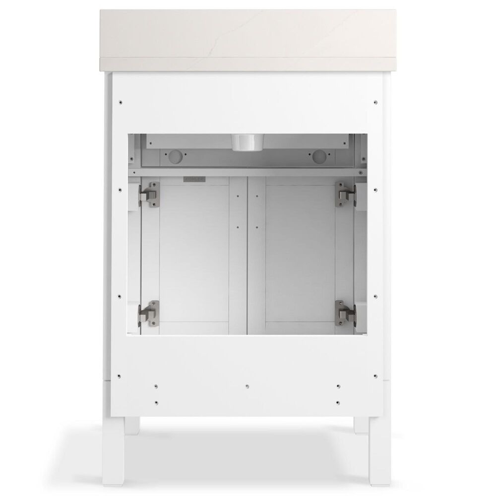 Kohler Hadron 24" Single Bathroom Vanity in White with 3 cm Bianco Bella Quartz Top and Oval Sink, , large