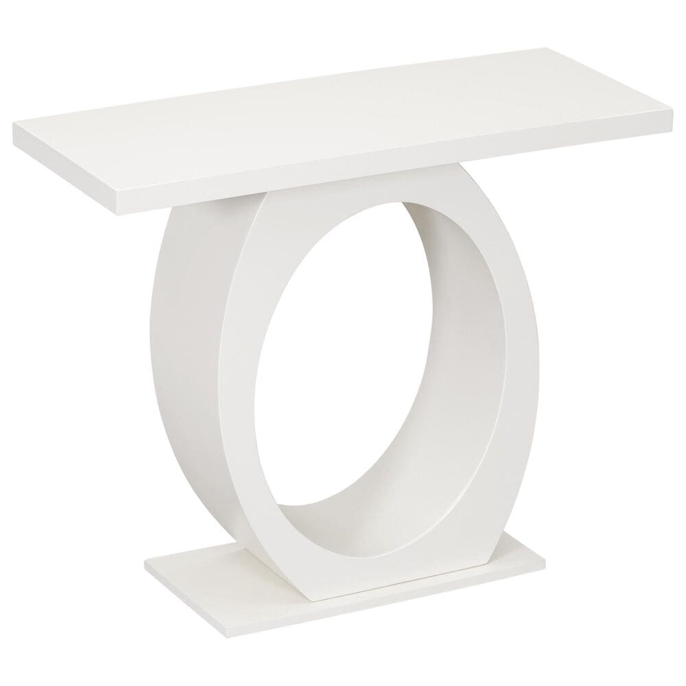 Hearth and Haven Mirod Console Table with Egg-Shaped Base in Beige, , large