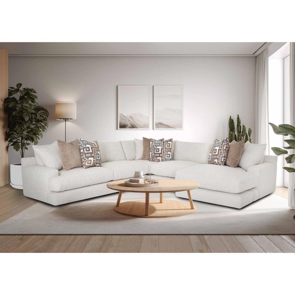 Moore Furniture Jude 3-Piece Sectional with Reversible Chaise in Natural, , large