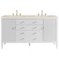 James Martin Vanities Myrrin 60" Double Vanity in Bright White with 3 cm Eternal Marfil Quartz Top, , large