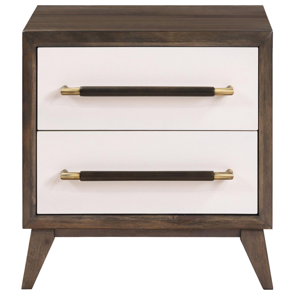 Austin Group Furniture, Llc Sophia 2-Drawer Nightstand in Walnut Brown and White, , large