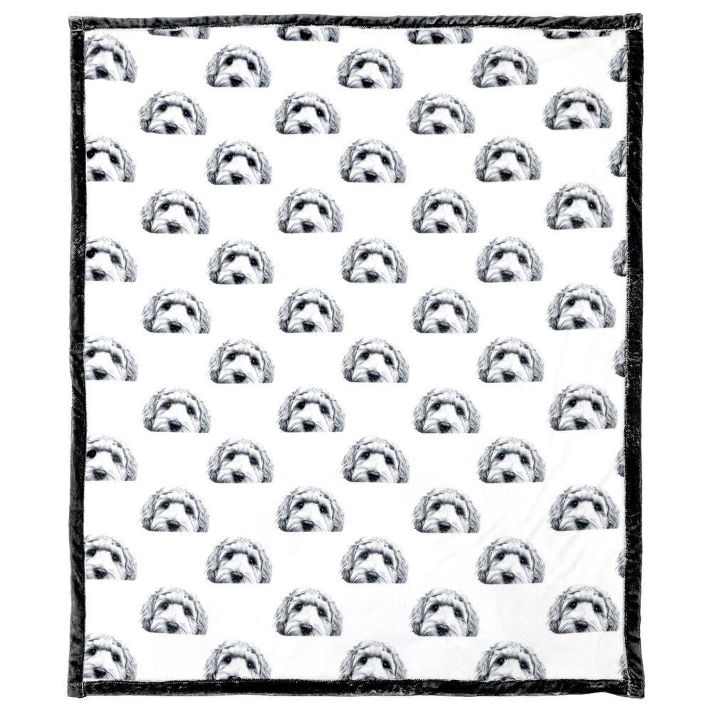 Pavilion Animal Antics Dog Royal Plush Blanket in White, , large