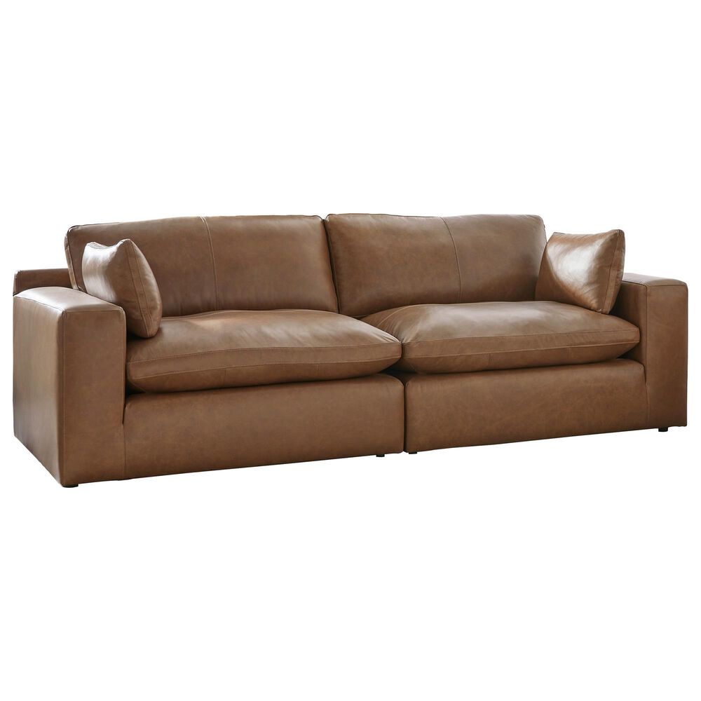 Ashley Emilia 2-Piece Stationary Symmetrical Sectional Loveseat in Caramel, , large