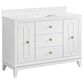 37B Kinsale 48" Single Bathroom Vanity Cabinet in Bright White with White Composite Stone Top and Backsplash, , large