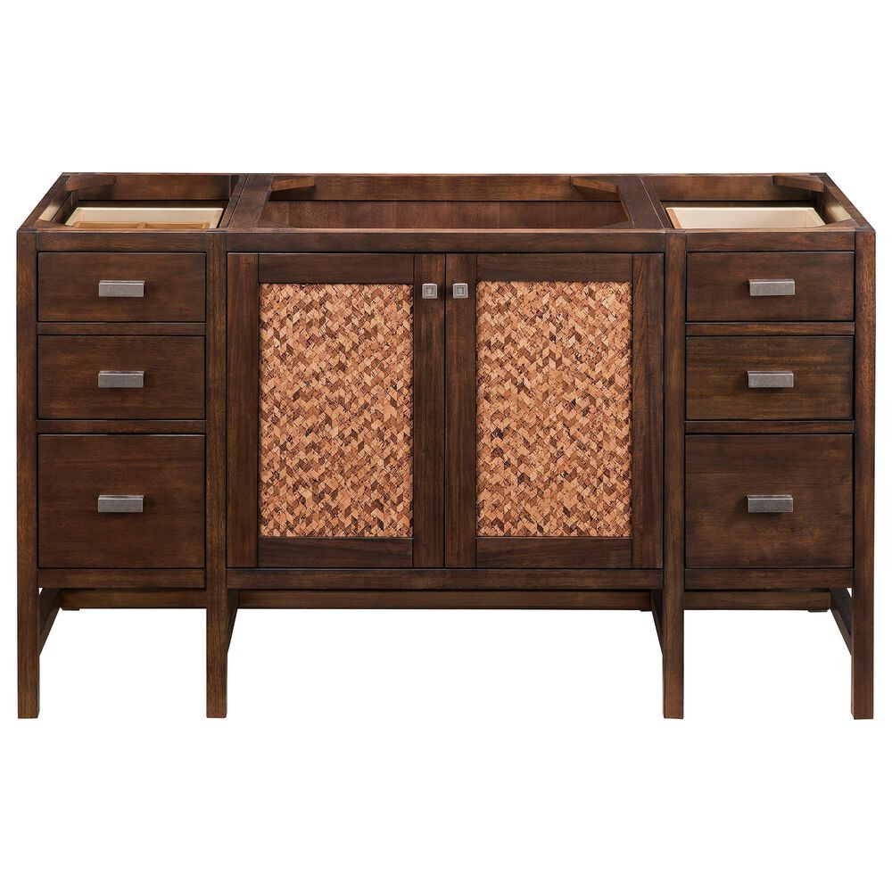James Martin Vanities Addison 60&quot; Single Bathroom Vanity in Mid-Century Acacia with 3 cm Parisien Bleu Quartz Top and Rectangular Sink, , large