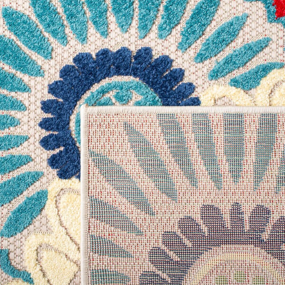 Safavieh Cabana CBN382M 5&#39;3&quot; Square Blue and Ivory Indoor/Outdoor Area Performance Rug, , large