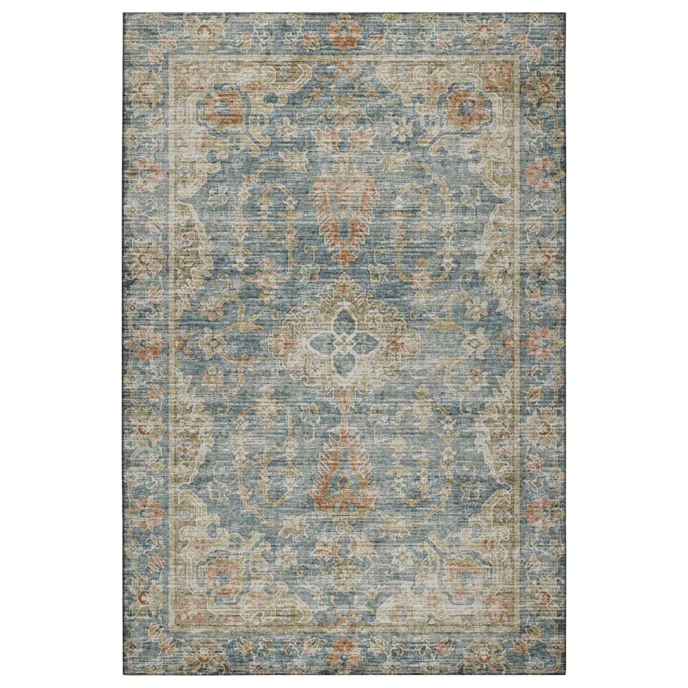 Dalyn Rug Company Tuscany 4" Round Teal Indoor/Outdoor Area Rug, , large