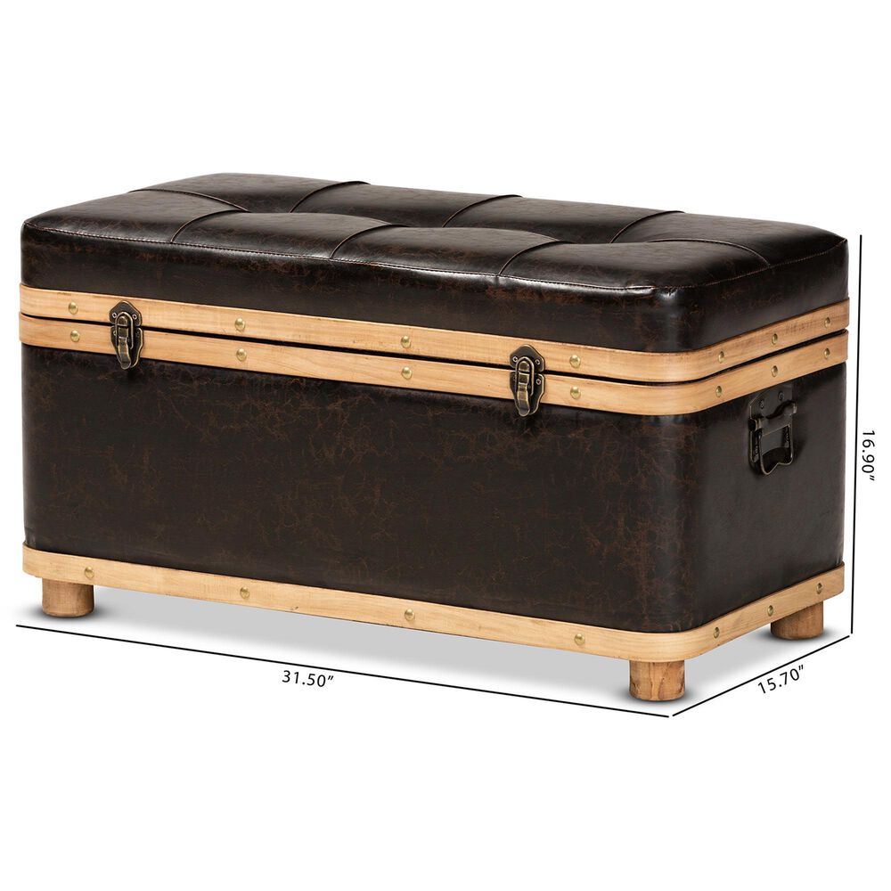 Baxton Studio Gendry Storage Ottoman in Dark Brown, , large