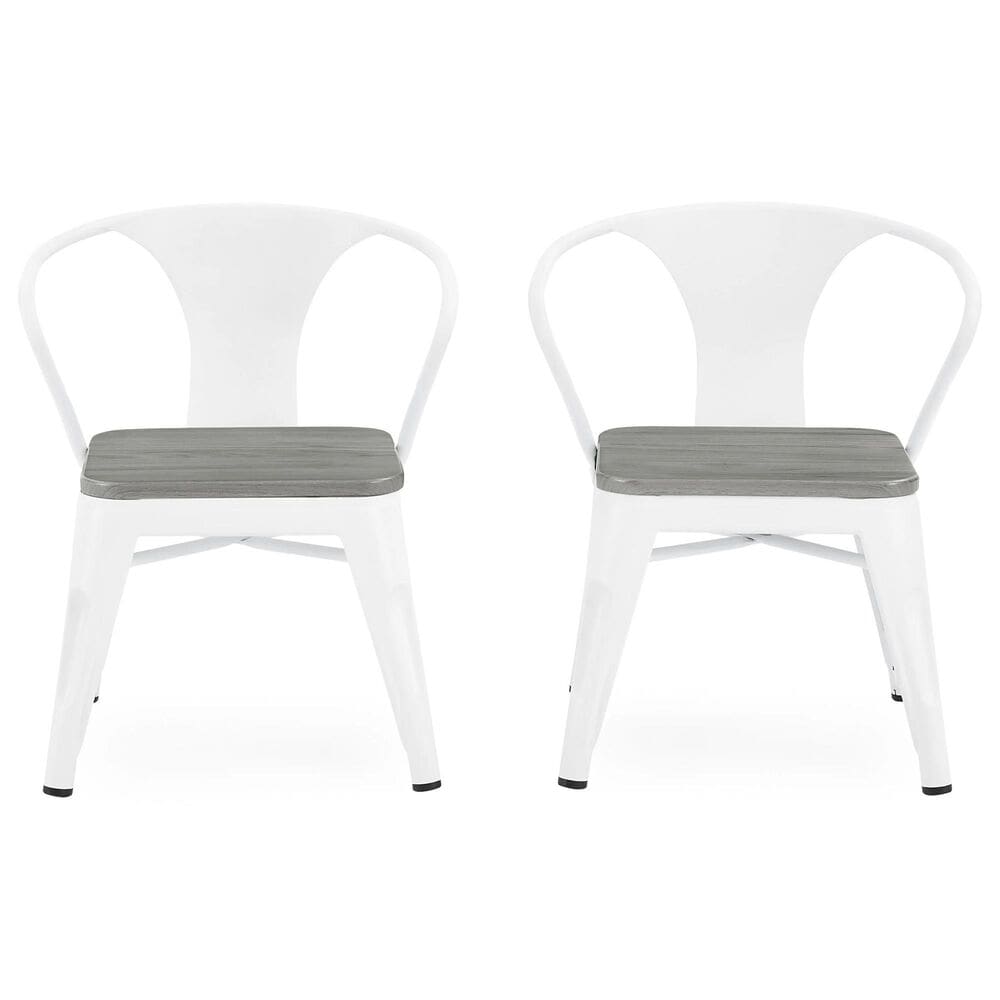 Delta Bistro Chair in White and Grey &#40;Set of 2&#41;, , large