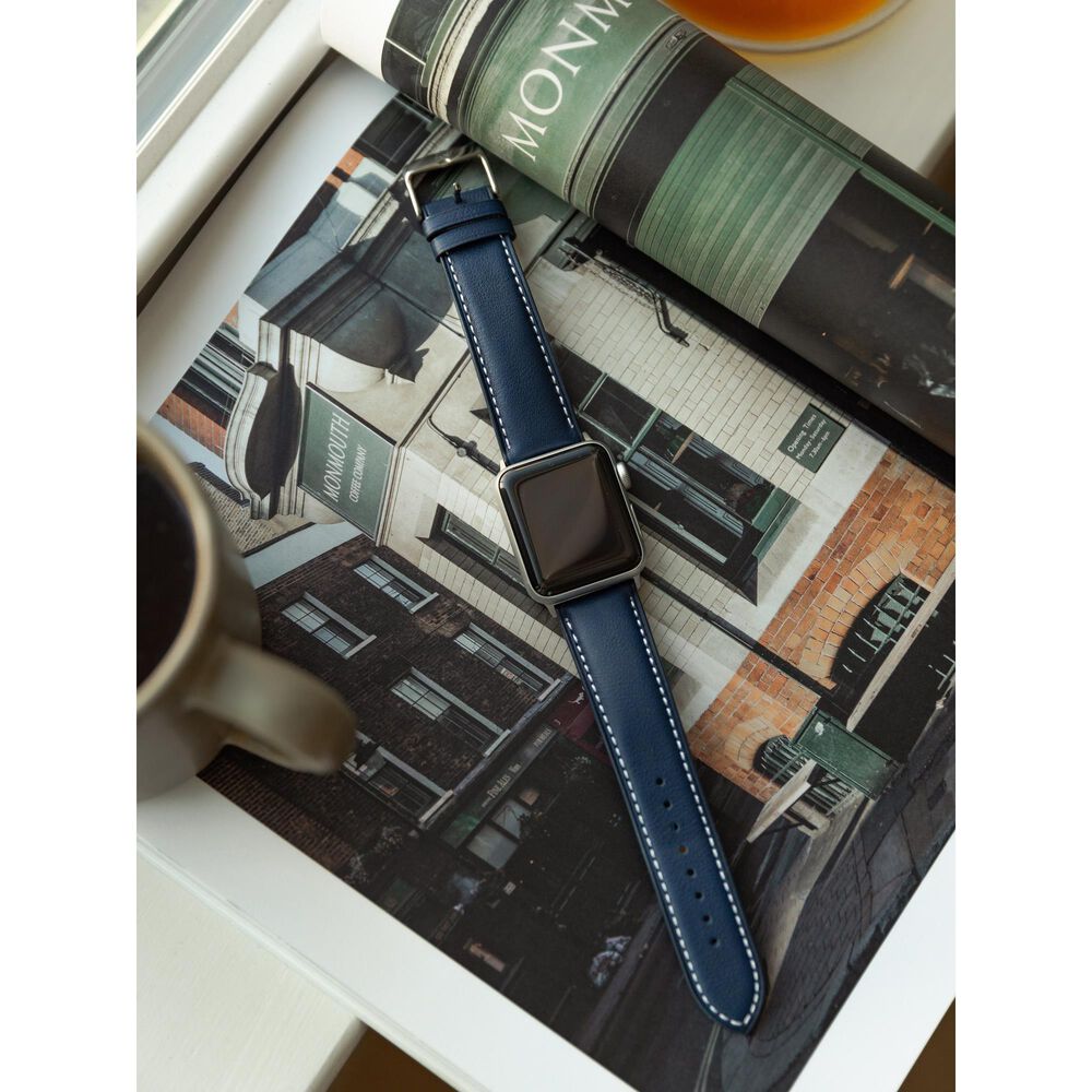 Bluebonnet Cases Band Leather for Apple Watch in Midnight Blue, , large