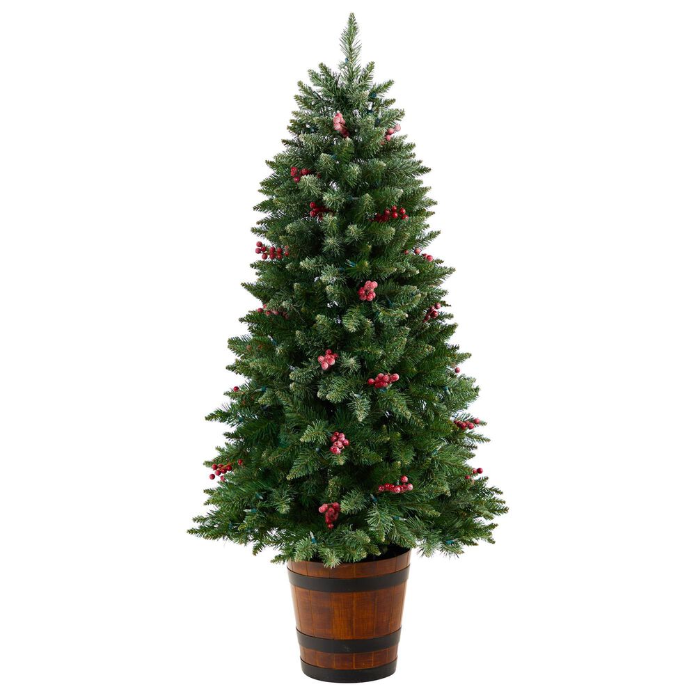 Nearly Natural Inc 5' Frosted Colorado Aspen Christmas Tree with 200