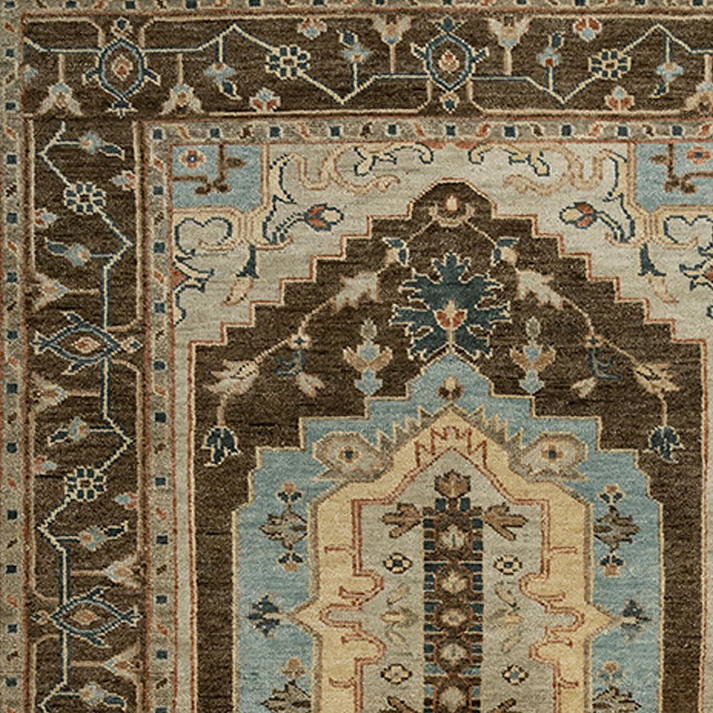 RIZZY Belmont 6&#39; x 9&#39; Dark Brown and Light Blue Area Rug, , large
