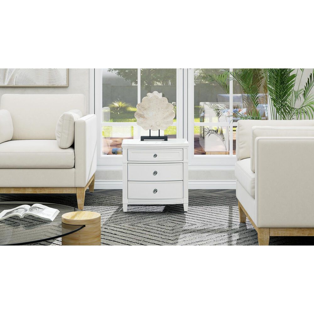 Jennifer Taylor Home Dauphin End Table in Merino White, , large