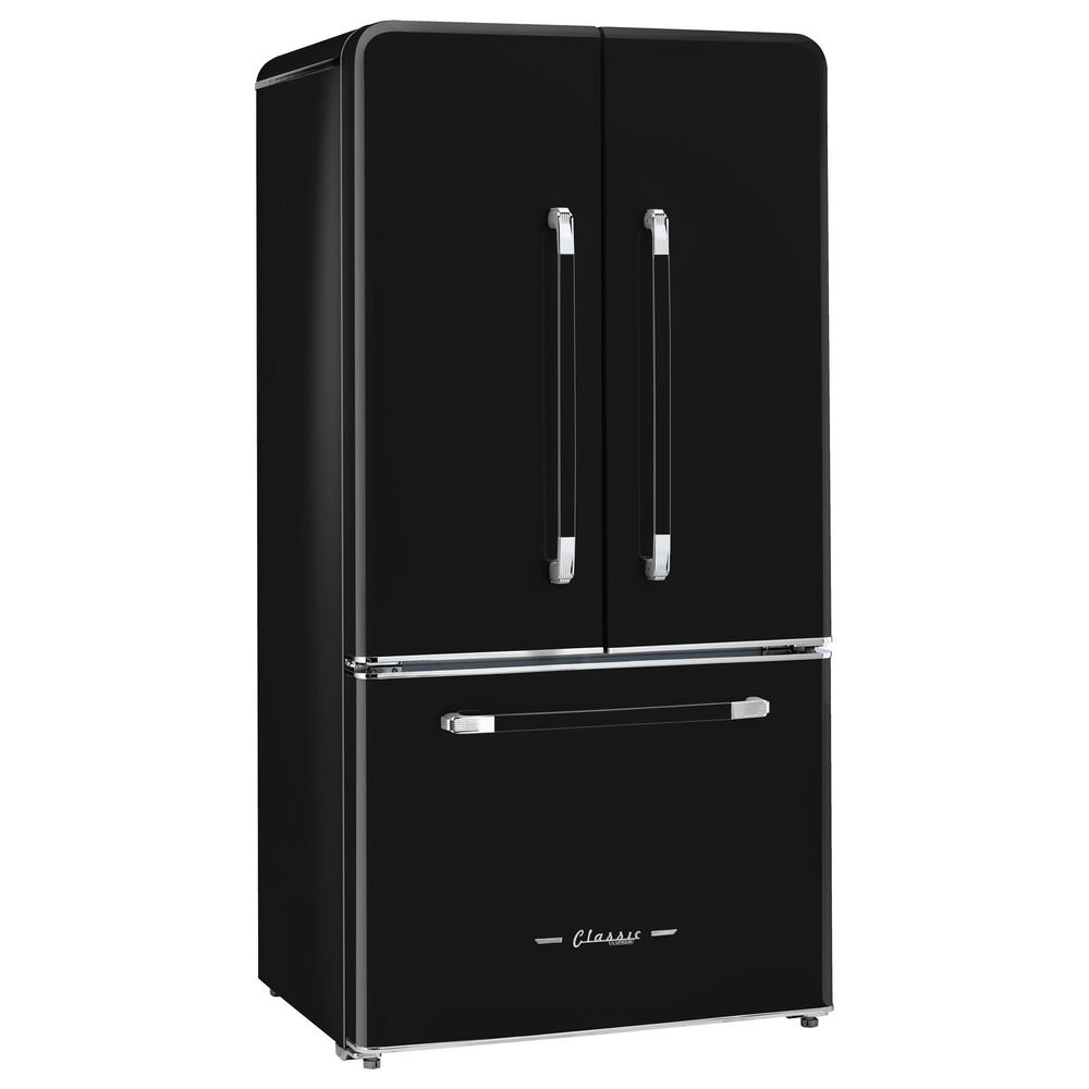 Unique Appliances Classic Retro 21.4 Cu. Ft Frost Free Counter Depth French Door Refrigerator in Midnight Black, , large
