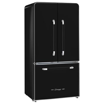 Unique Appliances Classic Retro 21.4 Cu. Ft Frost Free Counter Depth French Door Refrigerator in Midnight Black, , large