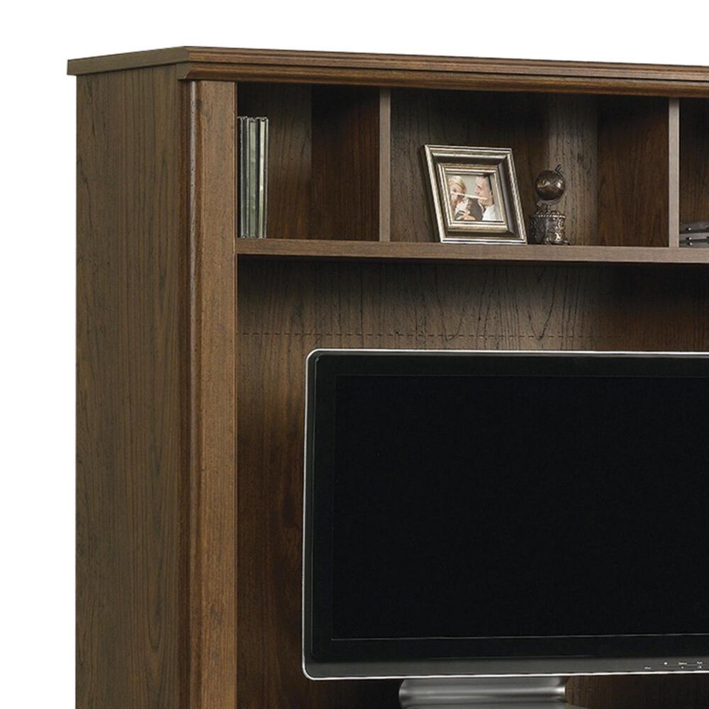Sauder Orchard Hills Computer Desk with Hutch in Milled Cherry