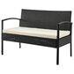 Dayton Noli 4-Piece Patio Conversation Set with Cream Cushion in Black, , large