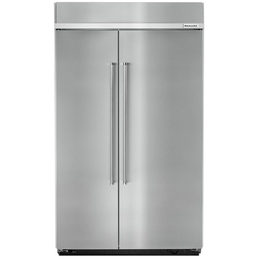 KitchenAid 30 Cu. Ft. 48" Wide Built-In Side by Side Refrigerator with Printshield Finish in Stainless Steel , , large