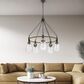 Cal Lighting Kavala 5-Light Chandelier in Burlap and Antique Brass, , large