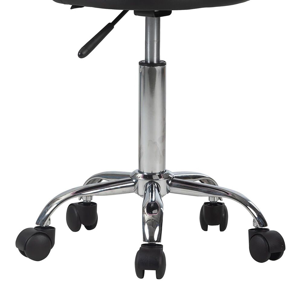 Impressions Vanity Shauna Swivel Vanity Stool with Black Cushion in Silver, , large
