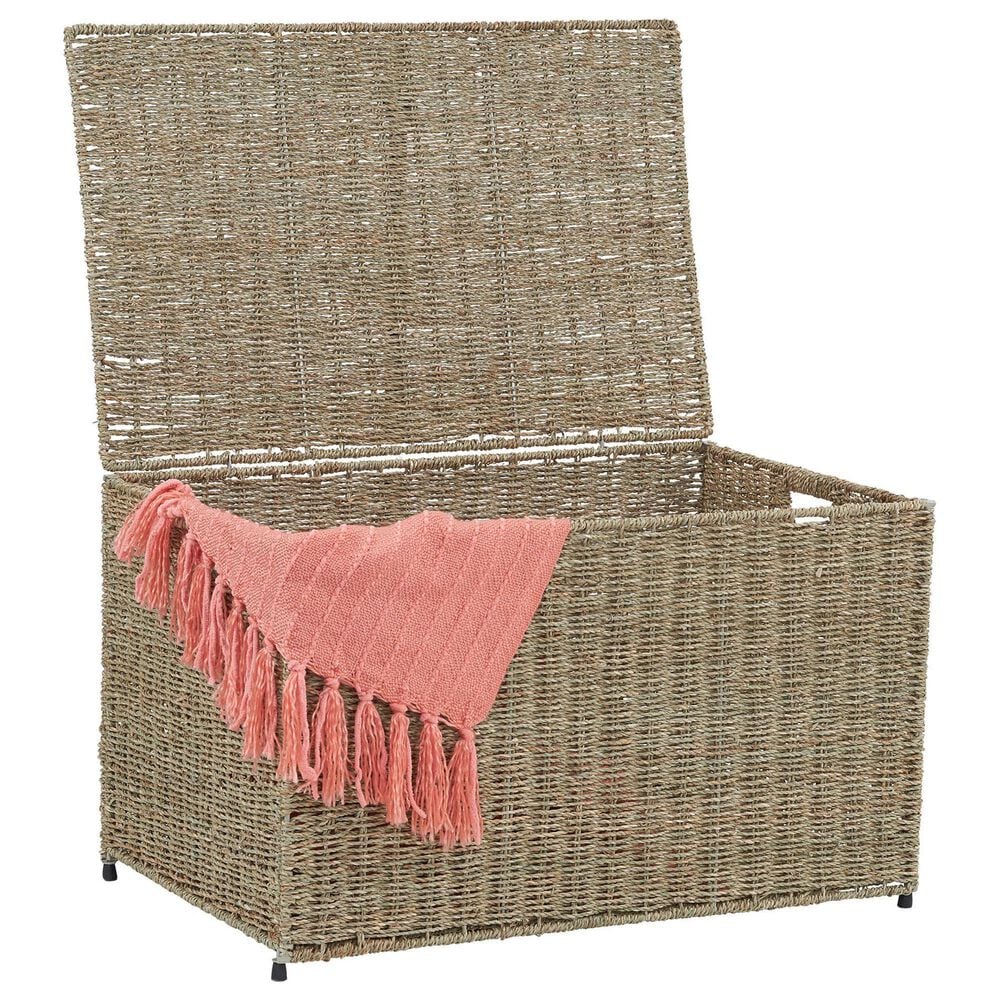 Household Essentials Large Wicker Sturge Chest with Lid in Natural, , large