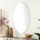 Maple and Jade 24" Oval Wood Wall Mirror with Thin Minimalistic Frame in White, , large