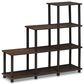 HOMLUX Turn-N-Tube 3-Space Ladder Bookshelf in Walnut and Brown, , large