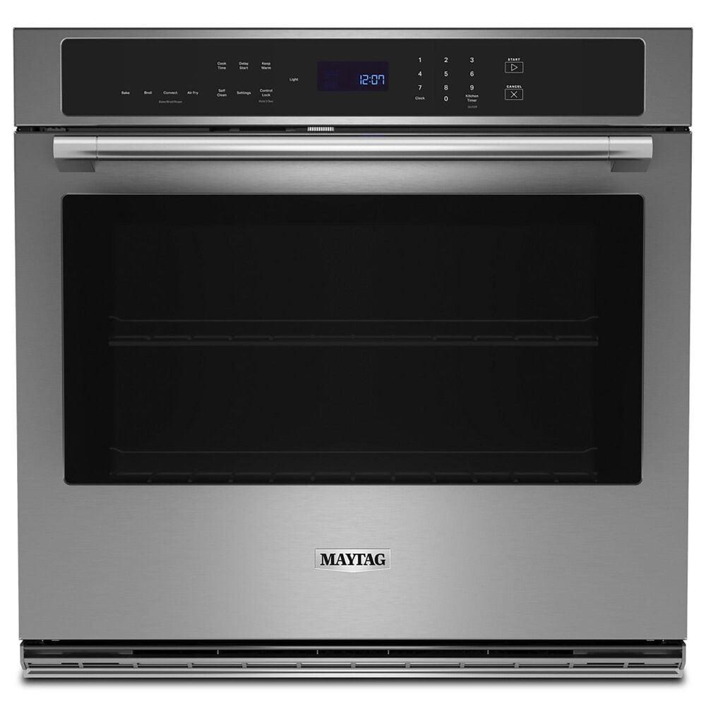 Maytag 2-Piece Kitchen Package with Stainless Steel 30&quot; Built-In Single Wall Oven and Black Electric Cooktop, , large