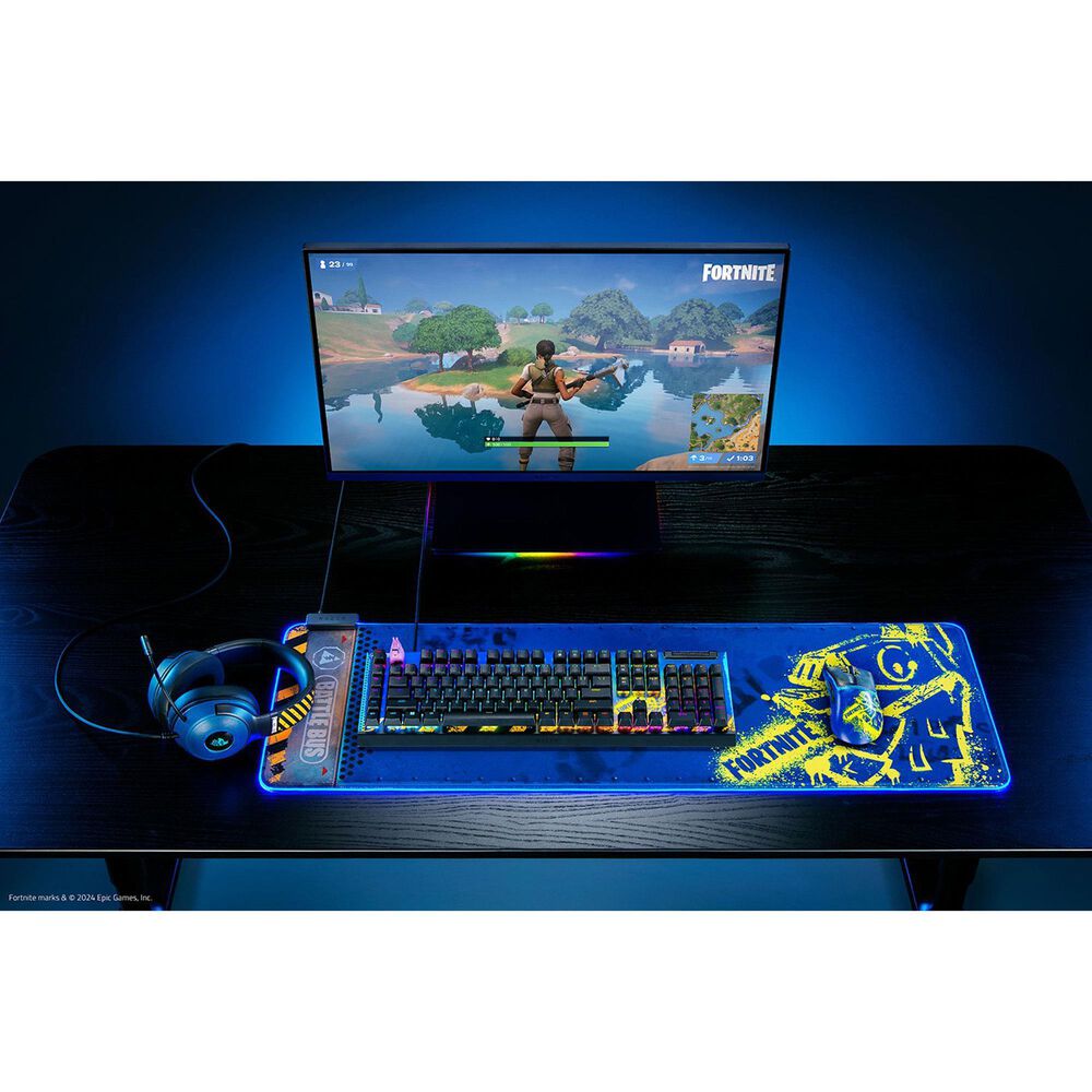 Razer Goliathus Extended Chroma RGB Lighting Soft Gaming Mouse Mat with Fortnite Edition in Black, , large