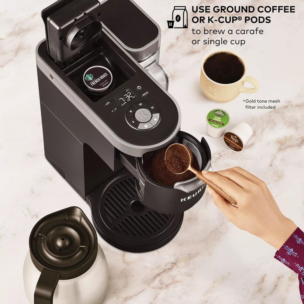 Single Serve Coffee Maker K Cup with Reservoir, Space Saver One Cup Coffee  Maker, 2 In 1 Coffee Maker 6 To 14 Oz Brew Sizes,Fits Travel Mug,Single Pod